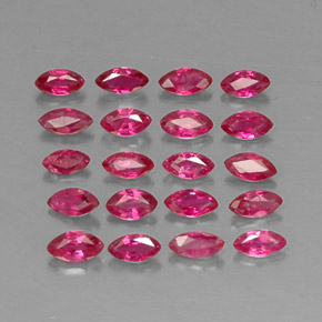 カラットの天然ピンクレッドルビー（3.8×1.9 mm・マーキス）
