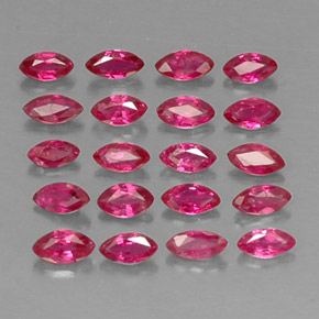 カラットの天然ピンクレッドルビー（3.8×1.9 mm・マーキス）