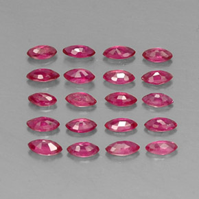 カラットの天然ピンクレッドルビー（3.8×1.9 mm・マーキス）