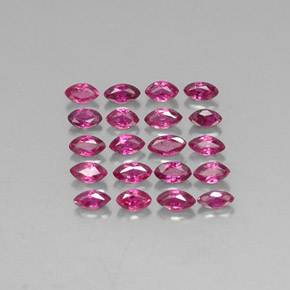 カラットの天然ピンクレッドルビー（3.5×1.9 mm・マーキス）