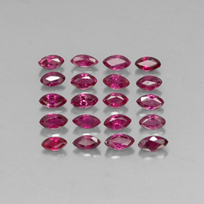 カラットの天然ピンクレッドルビー（3.7×1.9 mm・マーキス）