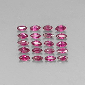 カラットの天然ピンクレッドルビー（3.8×1.7 mm・マーキス）