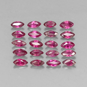 カラットの天然ピンクレッドルビー（3.8×1.7 mm・マーキス）