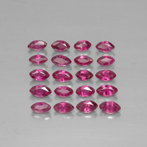 カラットの天然ピンクレッドルビー（3.6×2 mm・マーキス）