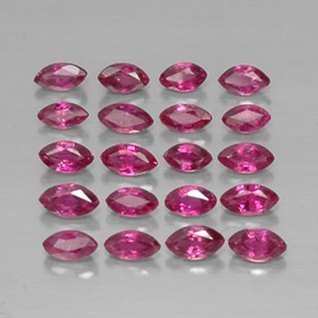 カラットの天然ピンクレッドルビー（3.6×2 mm・マーキス）