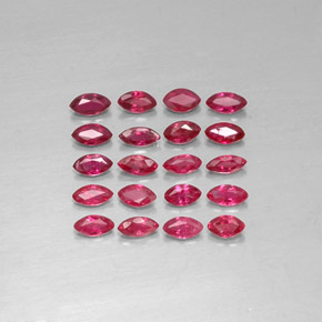 カラットの天然ピンクレッドルビー（3.5×1.8 mm・マーキス）