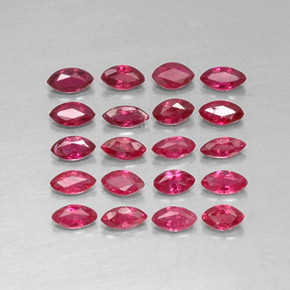 カラットの天然ピンクレッドルビー（3.5×1.8 mm・マーキス）