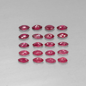 カラットの天然ピンクレッドルビー（3.5×1.8 mm・マーキス）