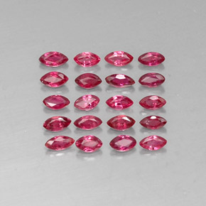 カラットの天然ピンクレッドルビー（3.5×1.8 mm・マーキス）