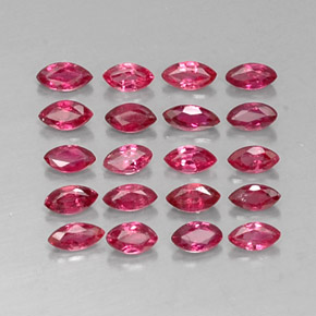 カラットの天然ピンクレッドルビー（3.5×1.8 mm・マーキス）