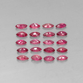 カラットの天然ピンクレッドルビー（3.5×1.8 mm・マーキス）