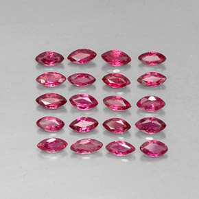 カラットの天然ピンクレッドルビー（3.6×1.7 mm・マーキス）