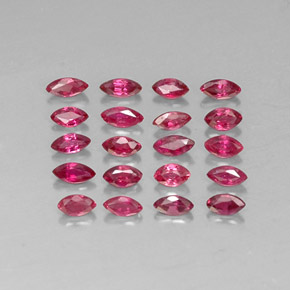 カラットの天然ピンクレッドルビー（3.7×1.8 mm・マーキス）
