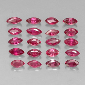 カラットの天然ピンクレッドルビー（3.7×1.8 mm・マーキス）
