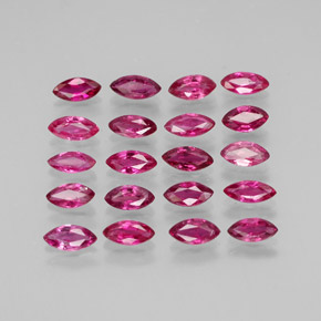 カラットの天然ピンクレッドルビー（3.8×1.8 mm・マーキス）