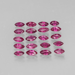 カラットの天然ピンクレッドルビー（3.8×1.8 mm・マーキス）
