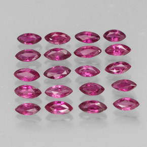 カラットの天然ピンクレッドルビー（3.8×1.8 mm・マーキス）