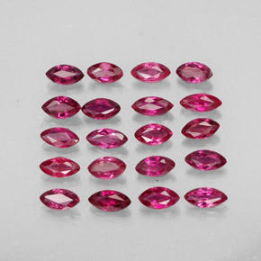 カラットの天然ピンクレッドルビー（3.8×2.1 mm・マーキス）
