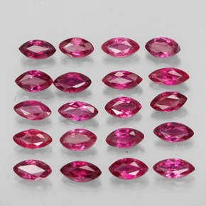 カラットの天然ピンクレッドルビー（3.8×2.1 mm・マーキス）