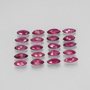 カラットの天然ピンクレッドルビー（3.8×2.1 mm・マーキス）
