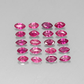 カラットの天然ピンクレッドルビー（3.8×2.1 mm・マーキス）