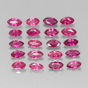 カラットの天然ピンクレッドルビー（3.8×2.1 mm・マーキス）