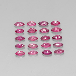カラットの天然ピンクレッドルビー（3.8×2.1 mm・マーキス）