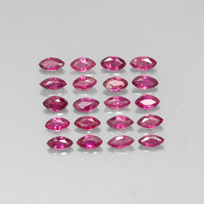 カラットの天然ピンクレッドルビー（3.8×1.9 mm・マーキス）