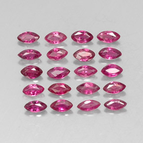 カラットの天然ピンクレッドルビー（3.8×1.9 mm・マーキス）