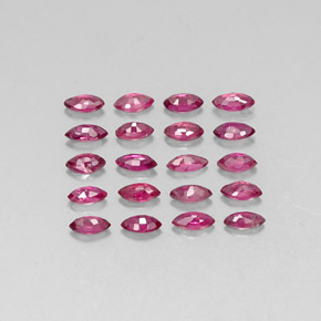 カラットの天然ピンクレッドルビー（3.8×1.9 mm・マーキス）