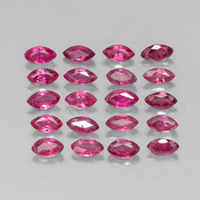 カラットの天然ピンクレッドルビー（3.6×1.8 mm・マーキス）