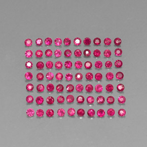 カラットの天然ピンクレッドルビー（1.60 mm・ラウンドカット）