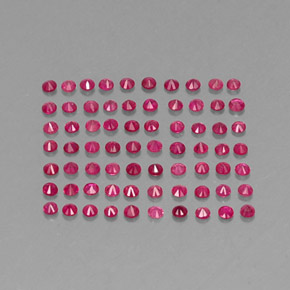 カラットの天然ピンクレッドルビー（1.60 mm・ラウンドカット）