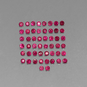 カラットの天然ピンクレッドルビー（1.74 mm・ラウンドカット）