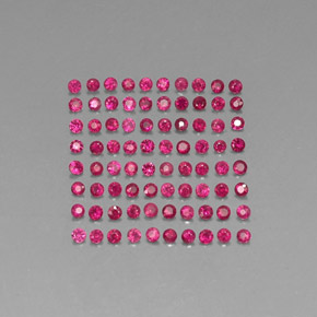 カラットの天然ピンクレッドルビー（1.64 mm・ラウンドカット）