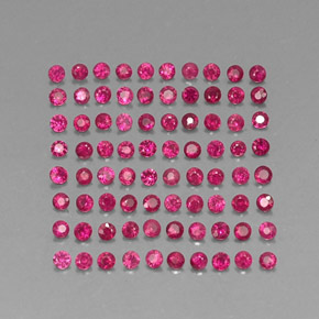 カラットの天然ピンクレッドルビー（1.64 mm・ラウンドカット）