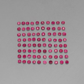 カラットの天然ピンクレッドルビー（1.64 mm・ラウンドカット）