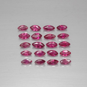 カラットの天然ピンクレッドルビー（3.9×1.8 mm・マーキス）