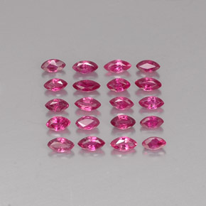 カラットの天然ピンクレッドルビー（3.8×1.8 mm・マーキス）