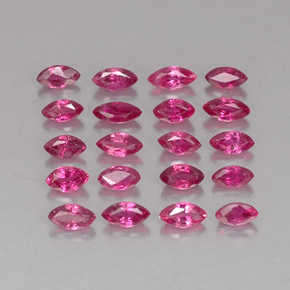 カラットの天然ピンクレッドルビー（3.8×1.8 mm・マーキス）