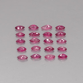 カラットの天然ピンクレッドルビー（3.8×1.8 mm・マーキス）