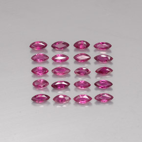 カラットの天然ピンクレッドルビー（3.8×2 mm・マーキス）