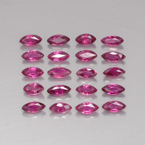 カラットの天然ピンクレッドルビー（3.8×2 mm・マーキス）
