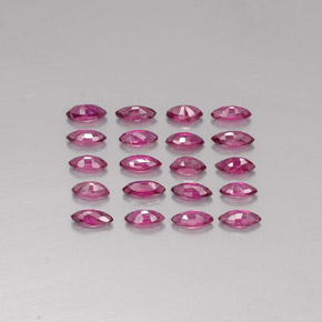 カラットの天然ピンクレッドルビー（3.8×2 mm・マーキス）