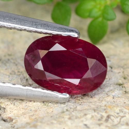 0.92ct 天然 ディープレッド ルビー, 楕円形, VS-SI