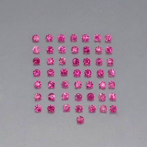 カラットの天然ピンクレッドルビー（1.64 mm・ラウンドカット）