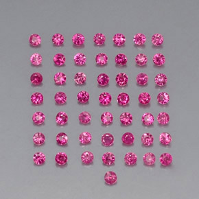 カラットの天然ピンクレッドルビー（1.64 mm・ラウンドカット）