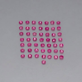 カラットの天然ピンクレッドルビー（1.64 mm・ラウンドカット）