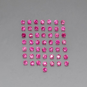 カラットの天然ピンクレッドルビー（1.63 mm・ラウンドカット）