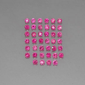 カラットの天然ピンクレッドルビー（1.82 mm・ラウンドカット）